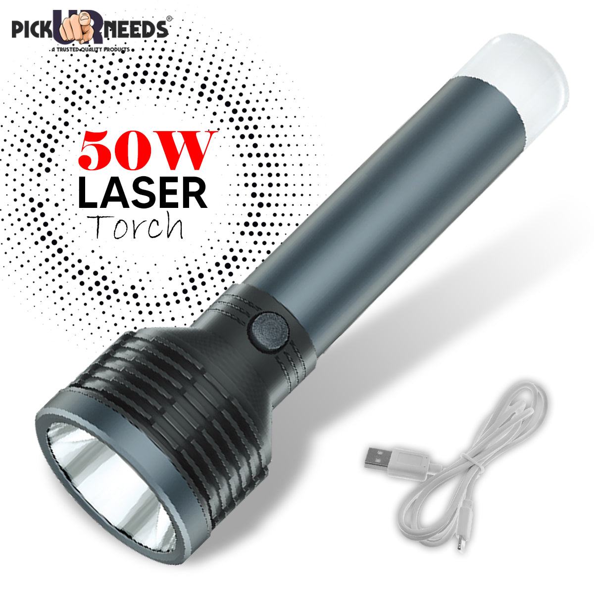 Pick Ur Needs Rechargeable Long Range Small Search Torch Light With Aluminium Body