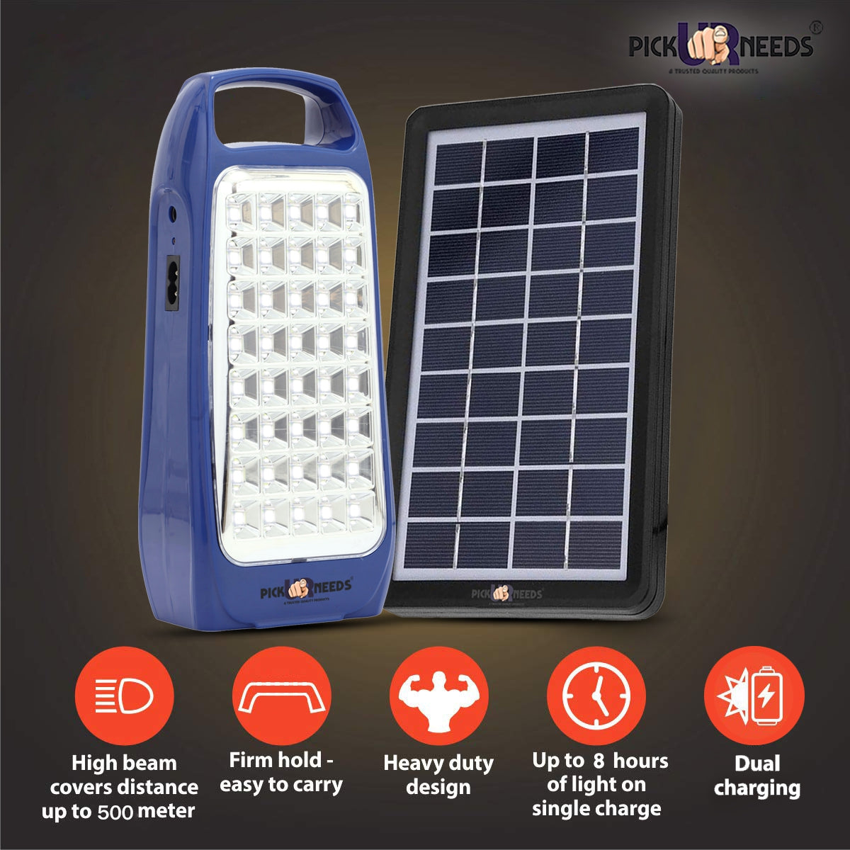 Pick Ur Needs Rechargeable & Portable Bright 40 SMD LED Lantern Lamp Home Emergency Light with Eco Friendly Solar Panel