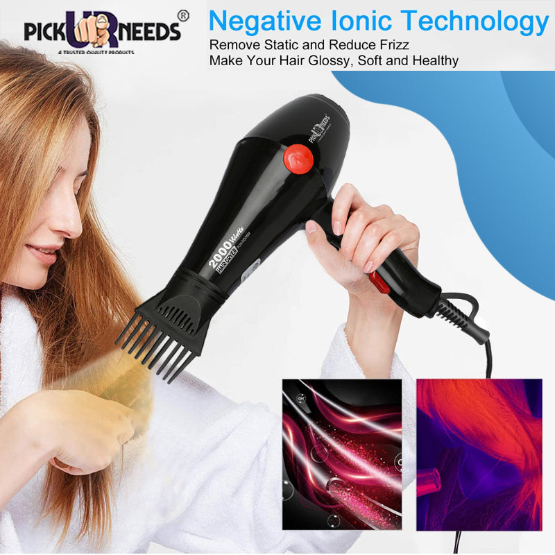 Pick Ur Needs Professional Stylish Salon Grade Hair Dryer With Comb Reducer For Men & Women