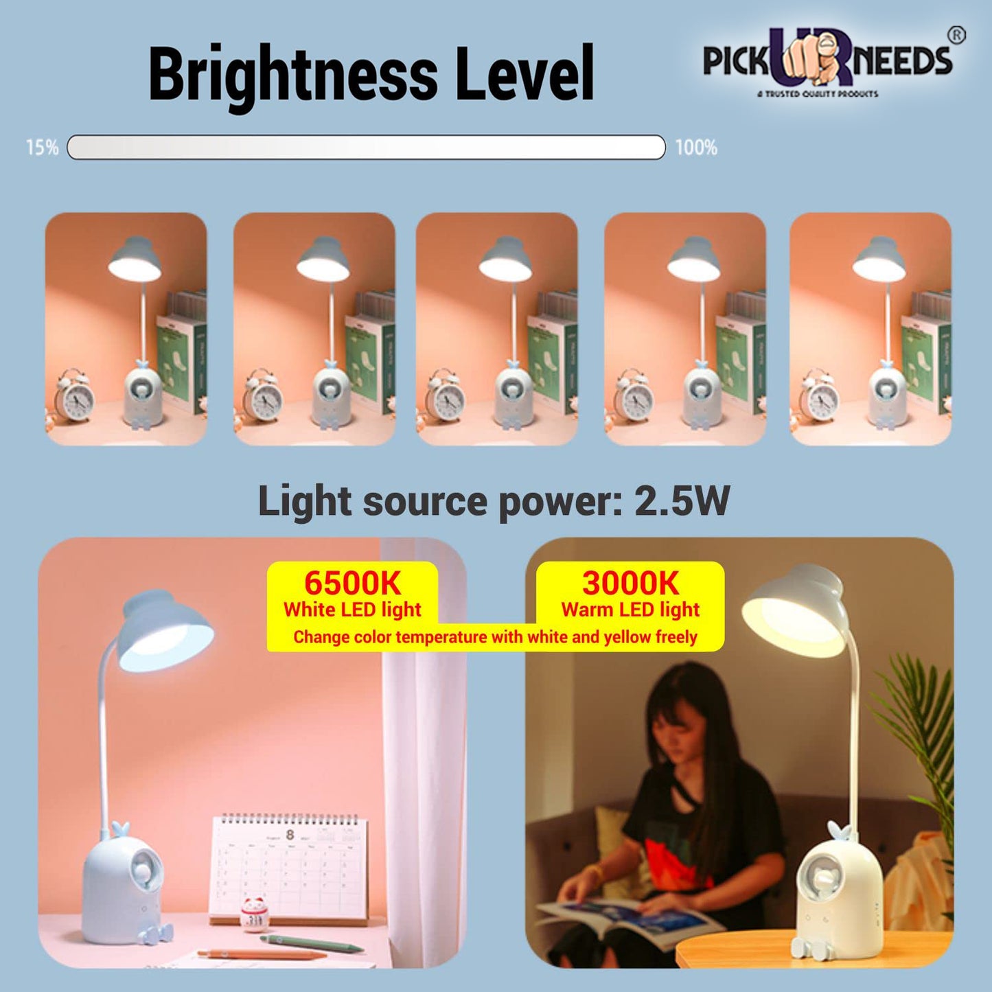 Pick Ur Needs Rechargeable Led Desk Lamp Eye Protection Flexible Study Table Lamp For Student