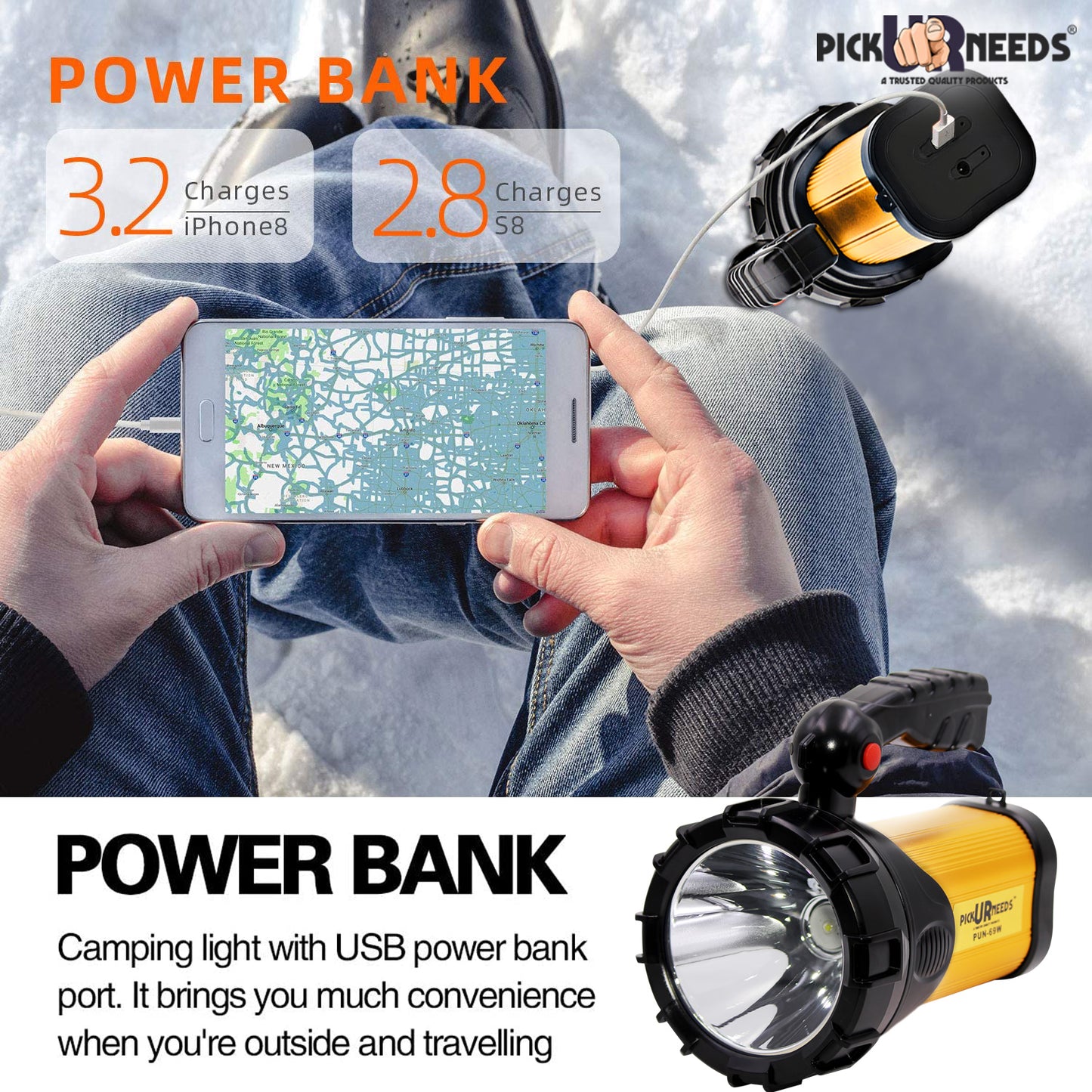 Pick Ur Needs Prime Metal 100w Rechargeable Waterproof Bright Led Torch Light Laser Long Range Distance High Power Search Light