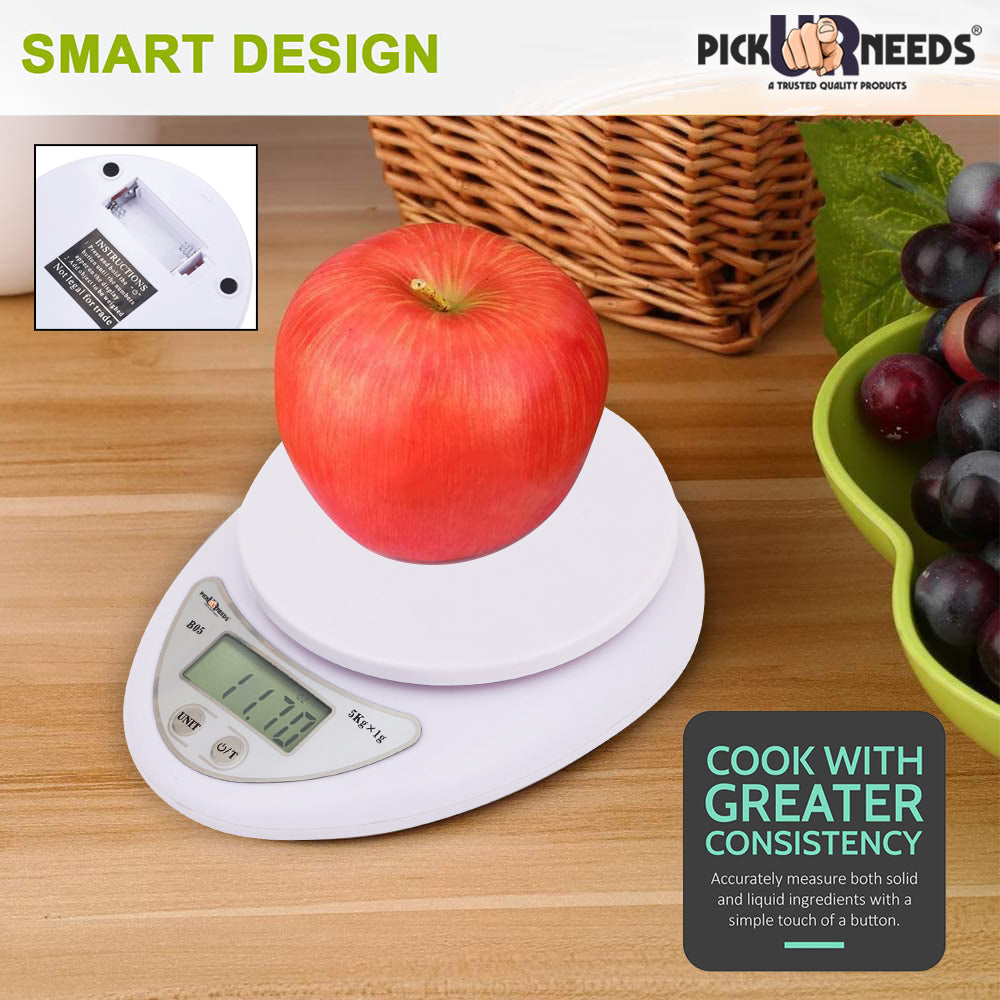 Pick Ur Needs Electronic Digital Kitchen Food Scale Multifunction Weight Scale with Removable Bowl | Lightweight and Durable Design