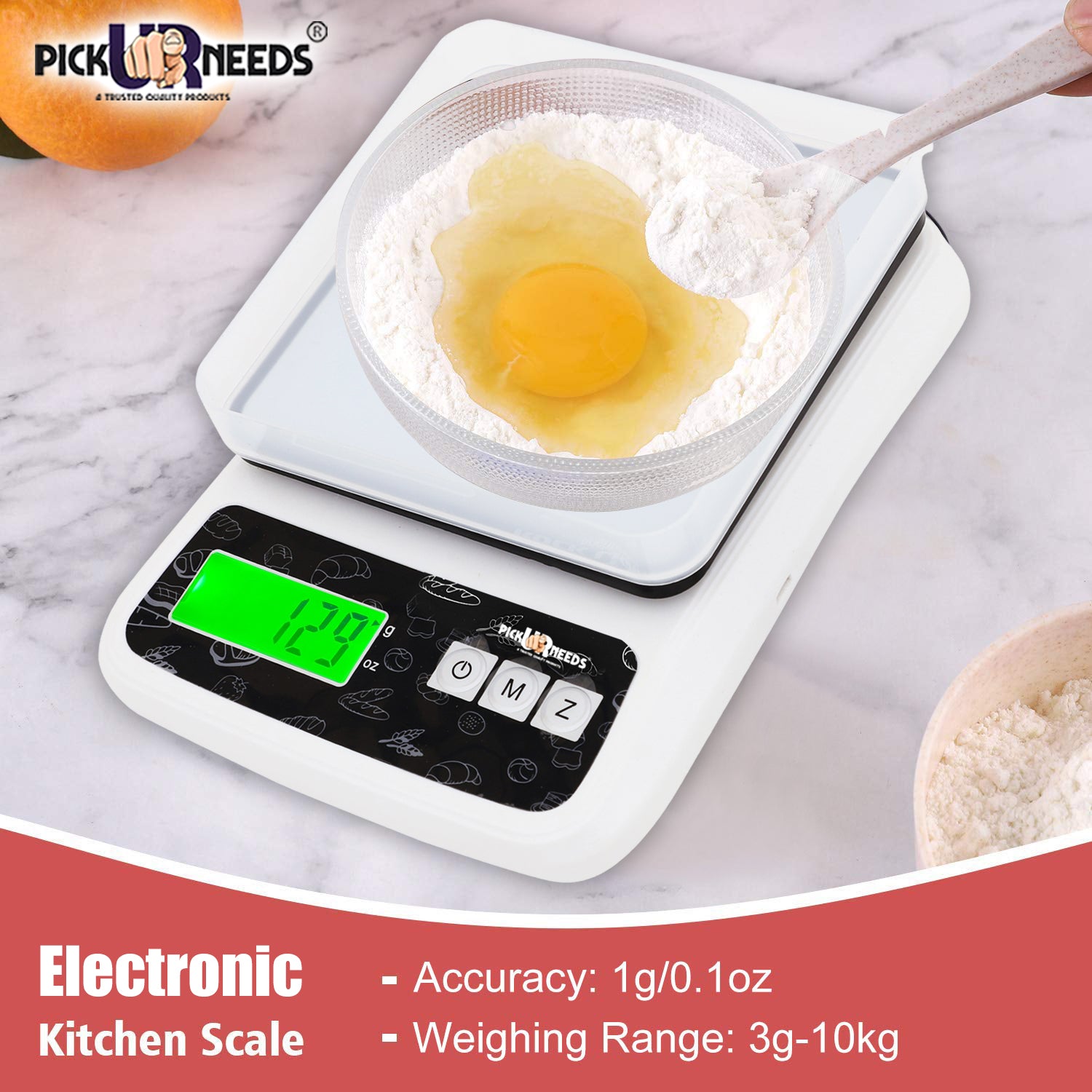 Food scale with clearance bowl