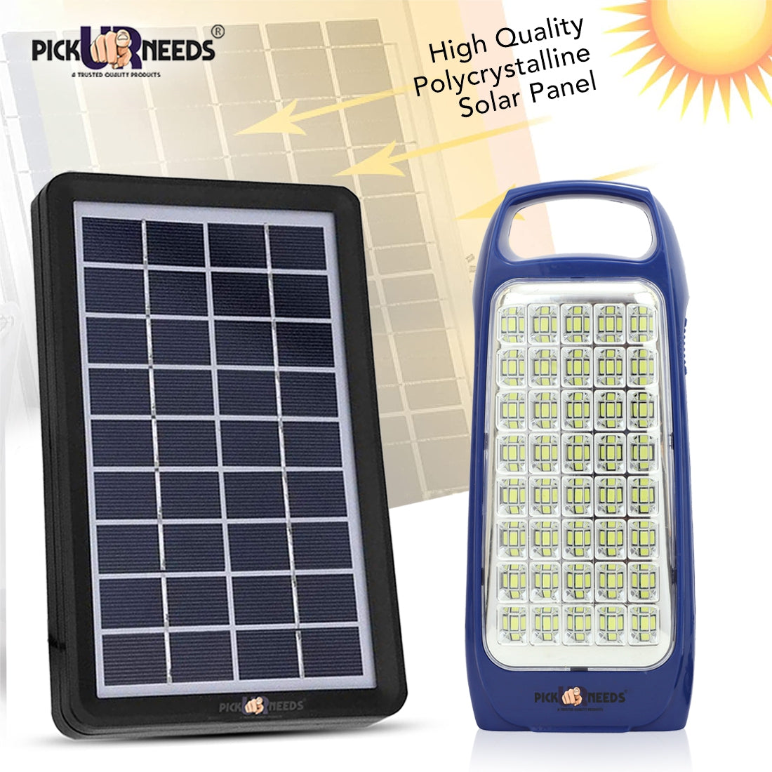 Pick Ur Needs Rechargeable & Portable Bright 40 SMD LED Lantern Lamp Home Emergency Light with Eco Friendly Solar Panel