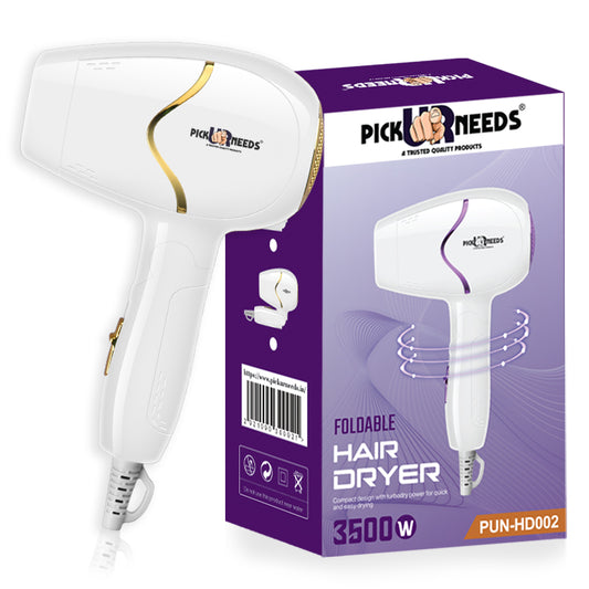 Pick Ur Needs 3500W Compact & Portable Mini Professional Portable Hair Dryer with Foldable Handle