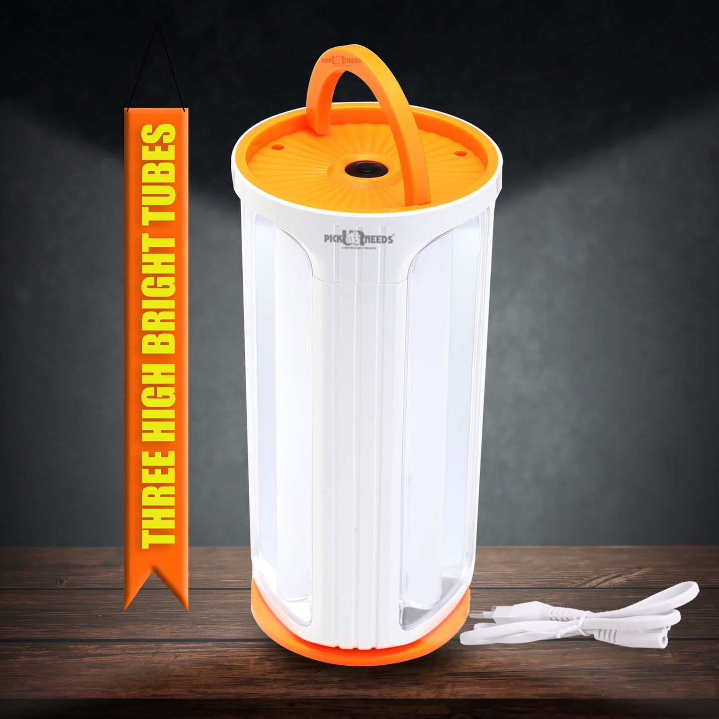 Pick Ur Needs Rechargeable 90W Home Emergency Light 3 Side Tube Floor Lantern Lamp + Solar Panel(3W+9V)