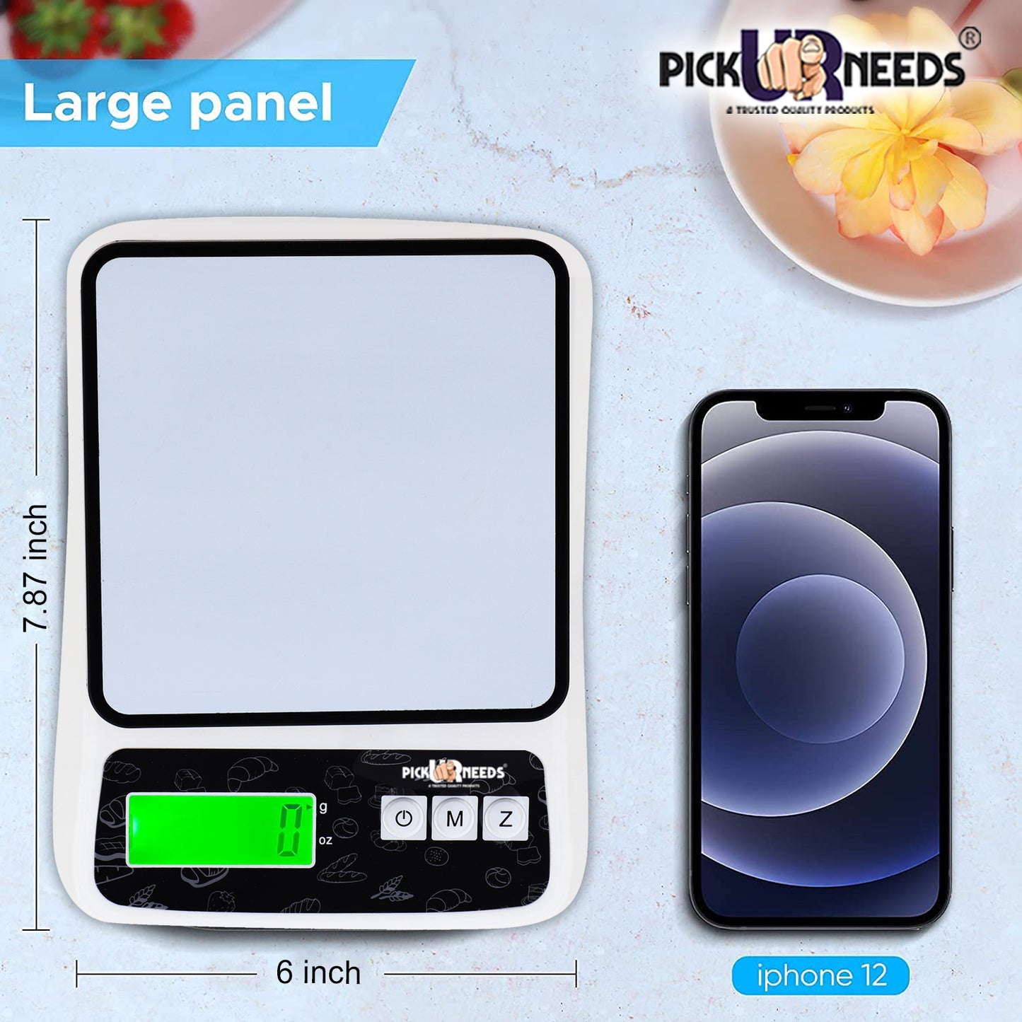 Pick Ur Needs Digital Food Scale with Bowl 10 Kg Kitchen Weighing Scale High Accuracy Weights in Grams and oz