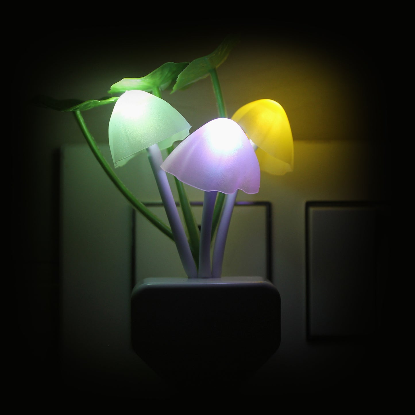 Pick Ur Needs Auto On/Off Color Changing Sensor LED Night Light Mushroom Lamp Plug-in