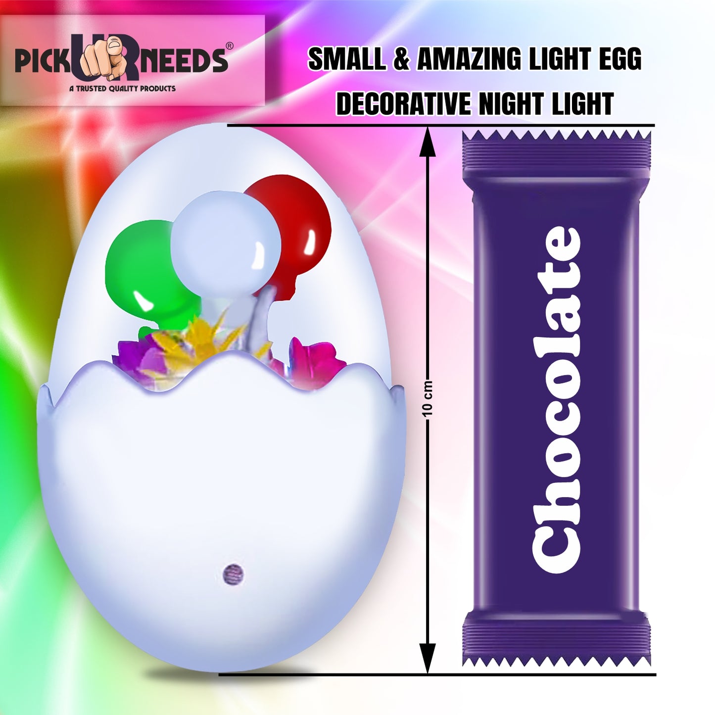 Pick Ur Needs Sensor LED Auto On/Off Colour Changing Night Light Oval Shape Lamp Plug-in