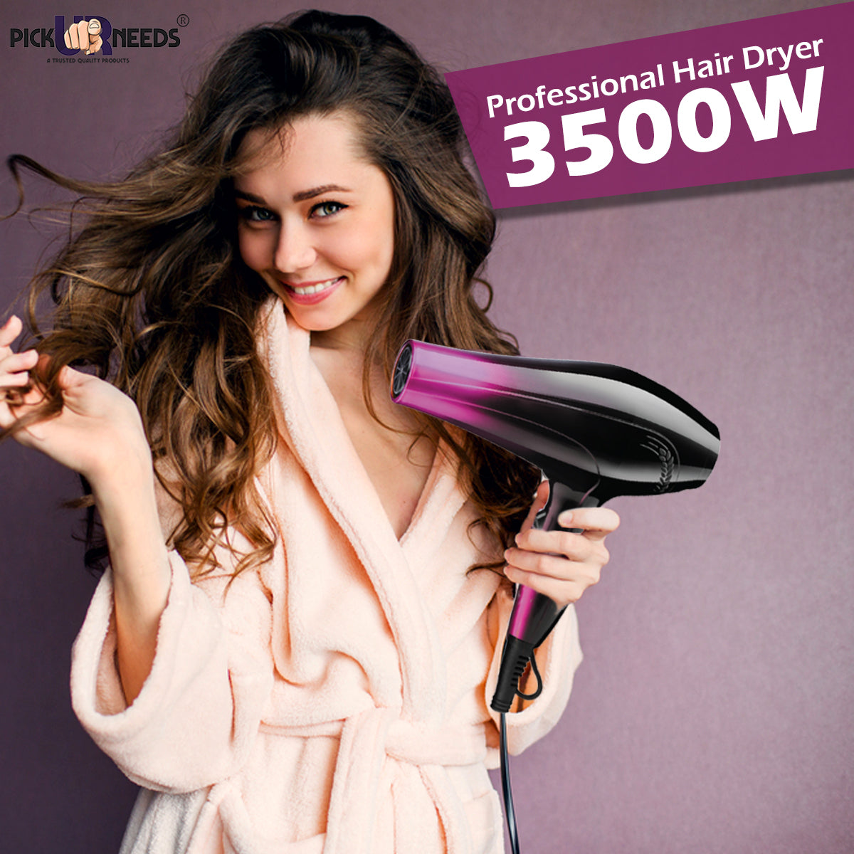 Pick Ur Needs Professional Stylish Hair Dryers For Women & Men Hot And Cold Dryer With Comb Reducer (3500 Watt)