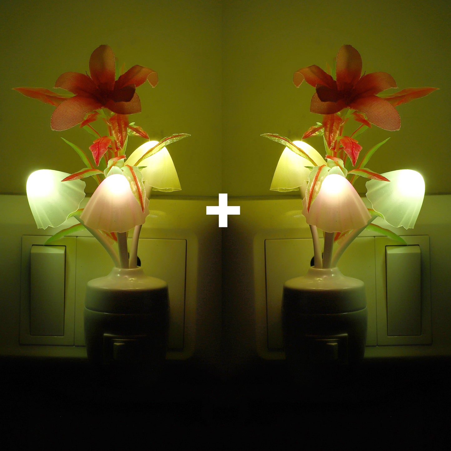 Pick Ur Needs® Color Changing LED Night Light Mushroom Lamp with Manual Switch On/Off Socket