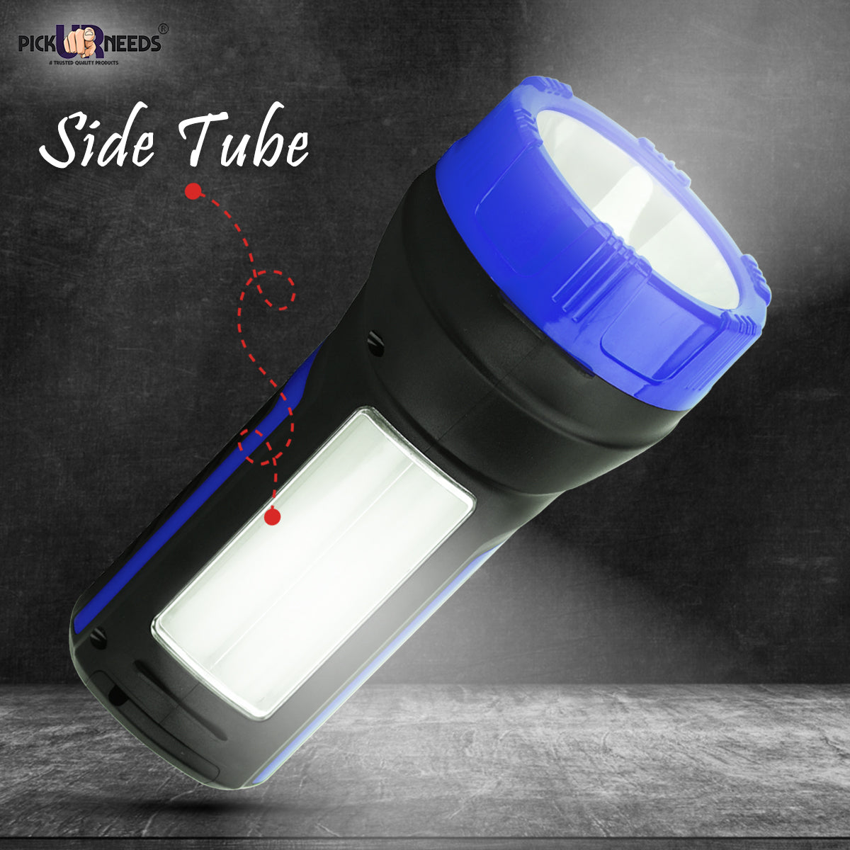 Pick Ur Needs 75W Laser + Side Long Range Emergency Tube Rechargeable Bright LED Torch Light