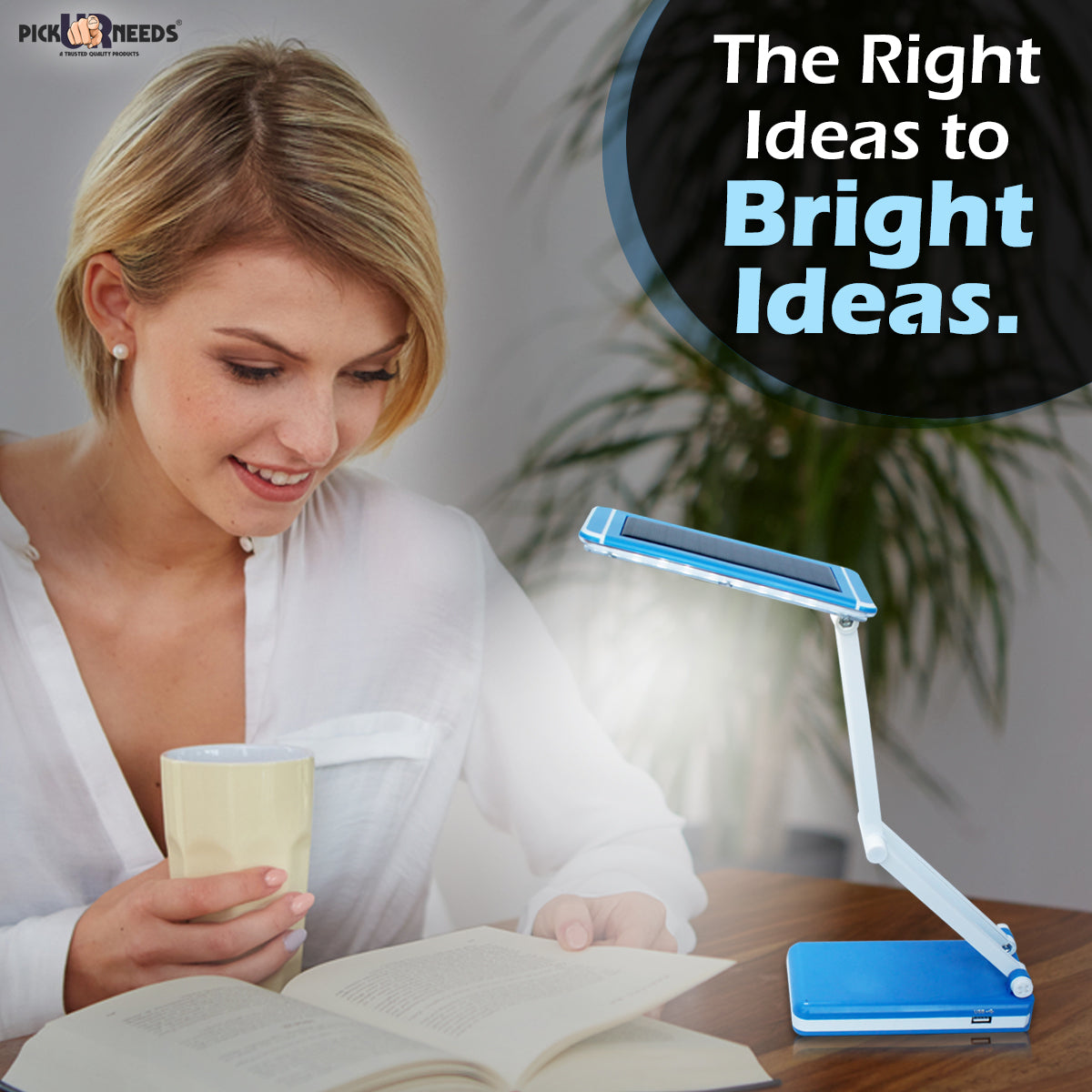 Pick Ur Needs Touch On/Off Switch Solar + 36 LED Dimmer/Brightener Rechargeable Table Lamp