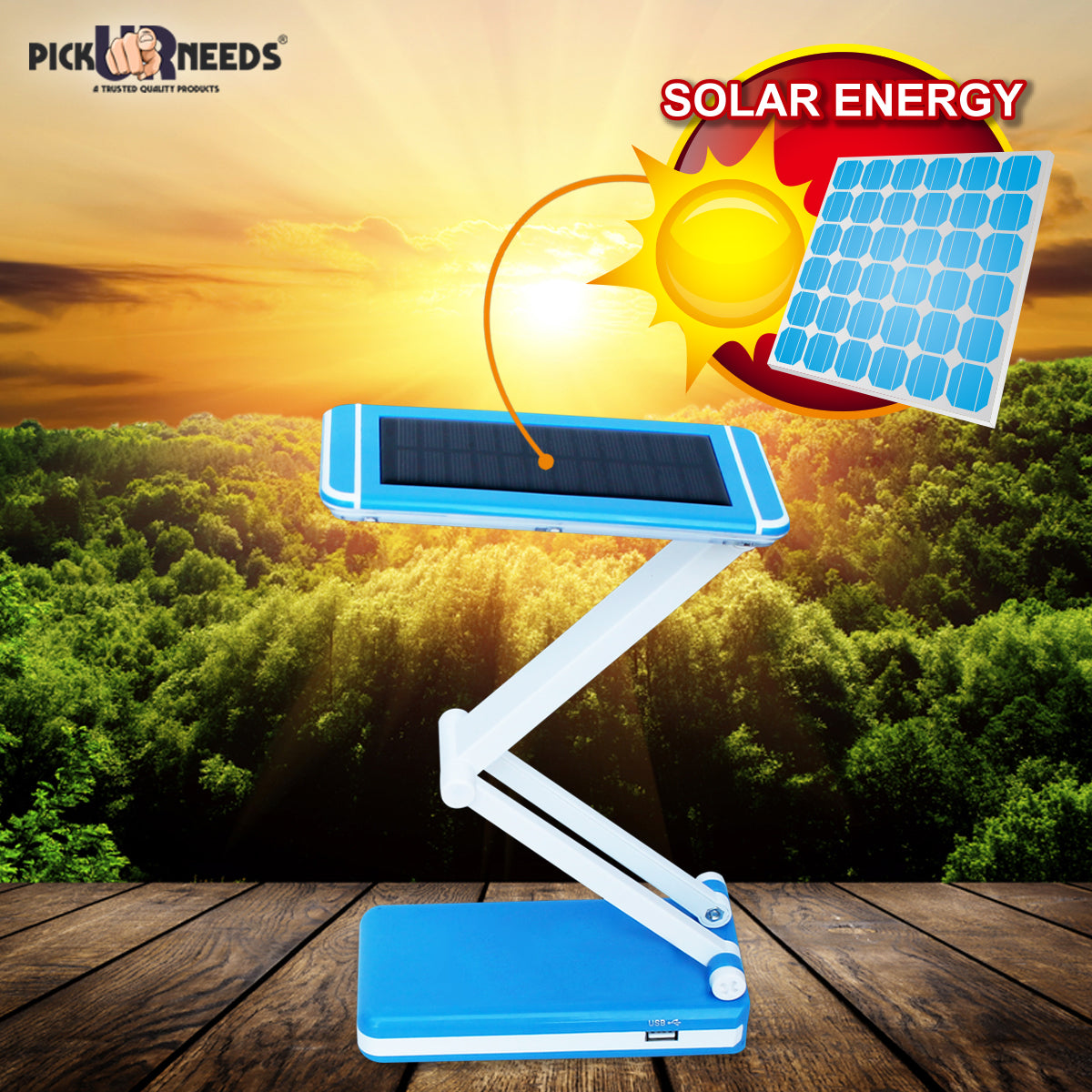 Pick Ur Needs Touch On/Off Switch Solar + 36 LED Dimmer/Brightener Rechargeable Table Lamp