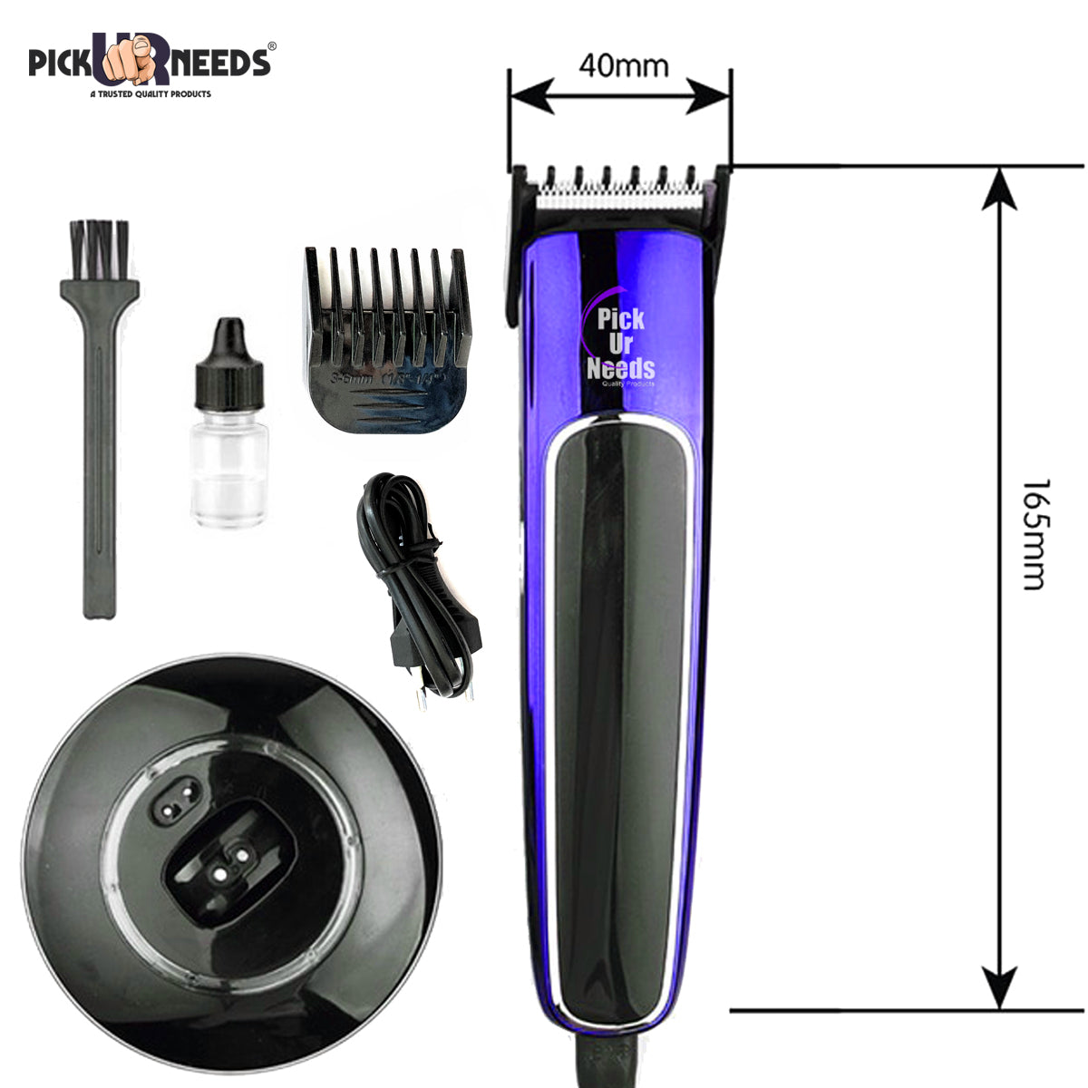 Pick Ur Needs Professional Rechargeable(Desktop Charger & USB) Cordless Beard and Hair Trimmer For Men, 45 Mins Runtime For Grooming