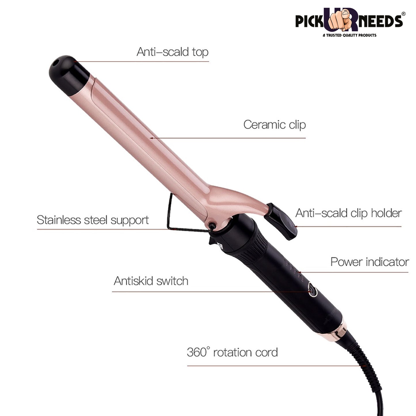 Pick Ur Needs Professional Curling Iron With Wand Roller Tourmaline Ceramic Adjustable Temp Electric Hair Curler