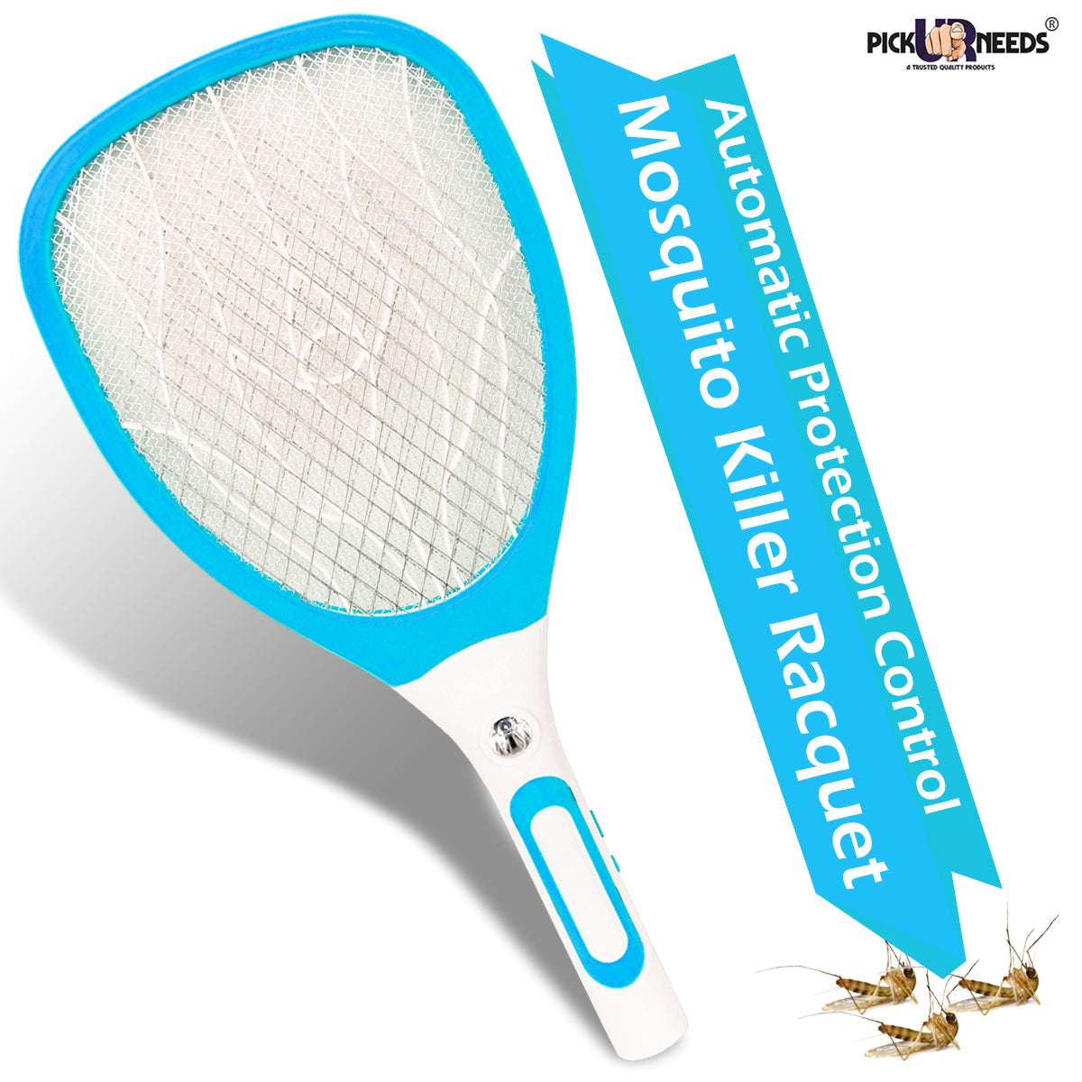 Pick Ur Needs Best High Range Mosquito Racket/Bat Fly Swatter with Torch with Wire Charging(Multicolor)