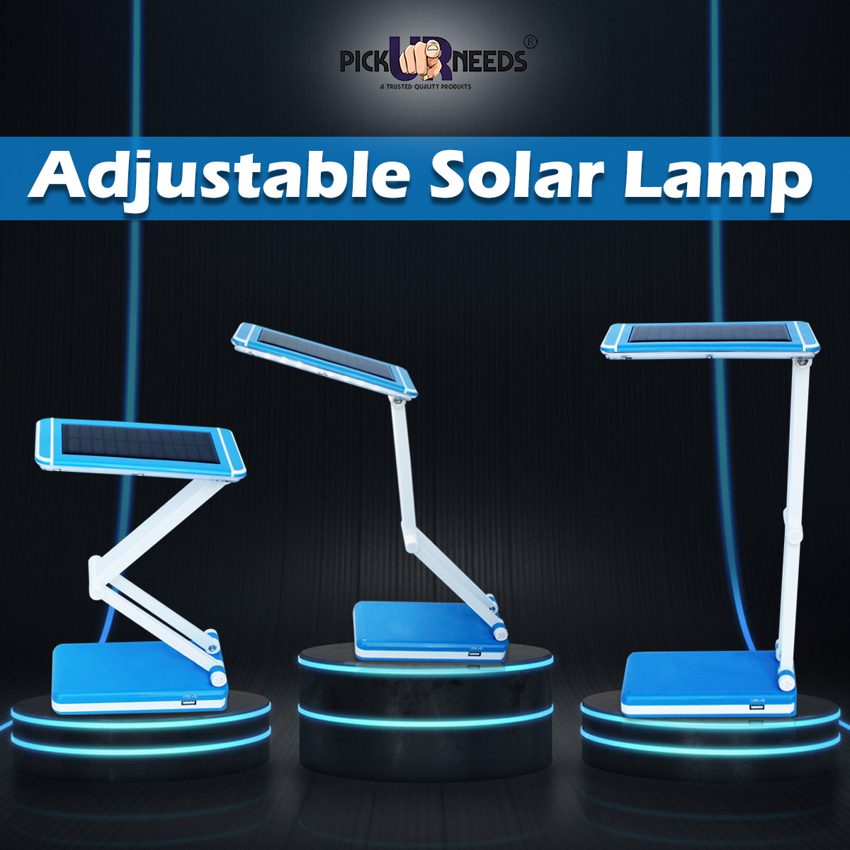 Pick Ur Needs Touch On/Off Switch Solar + 36 LED Dimmer/Brightener Rechargeable Table Lamp