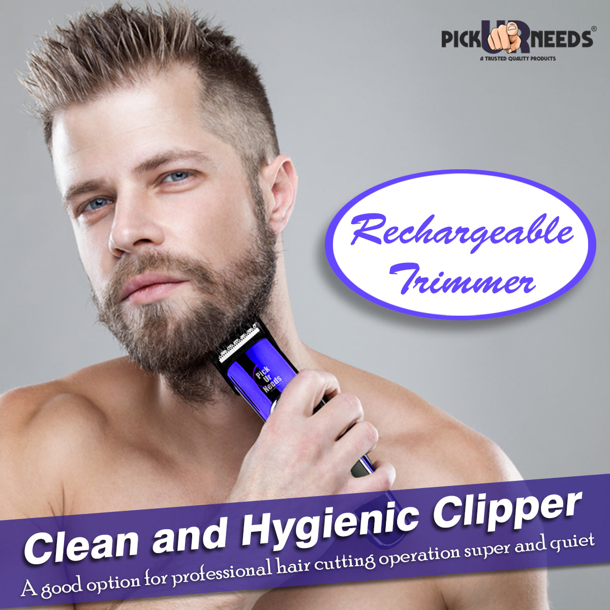 Pick Ur Needs Professional Rechargeable(Desktop Charger & USB) Cordless Beard and Hair Trimmer For Men, 45 Mins Runtime For Grooming