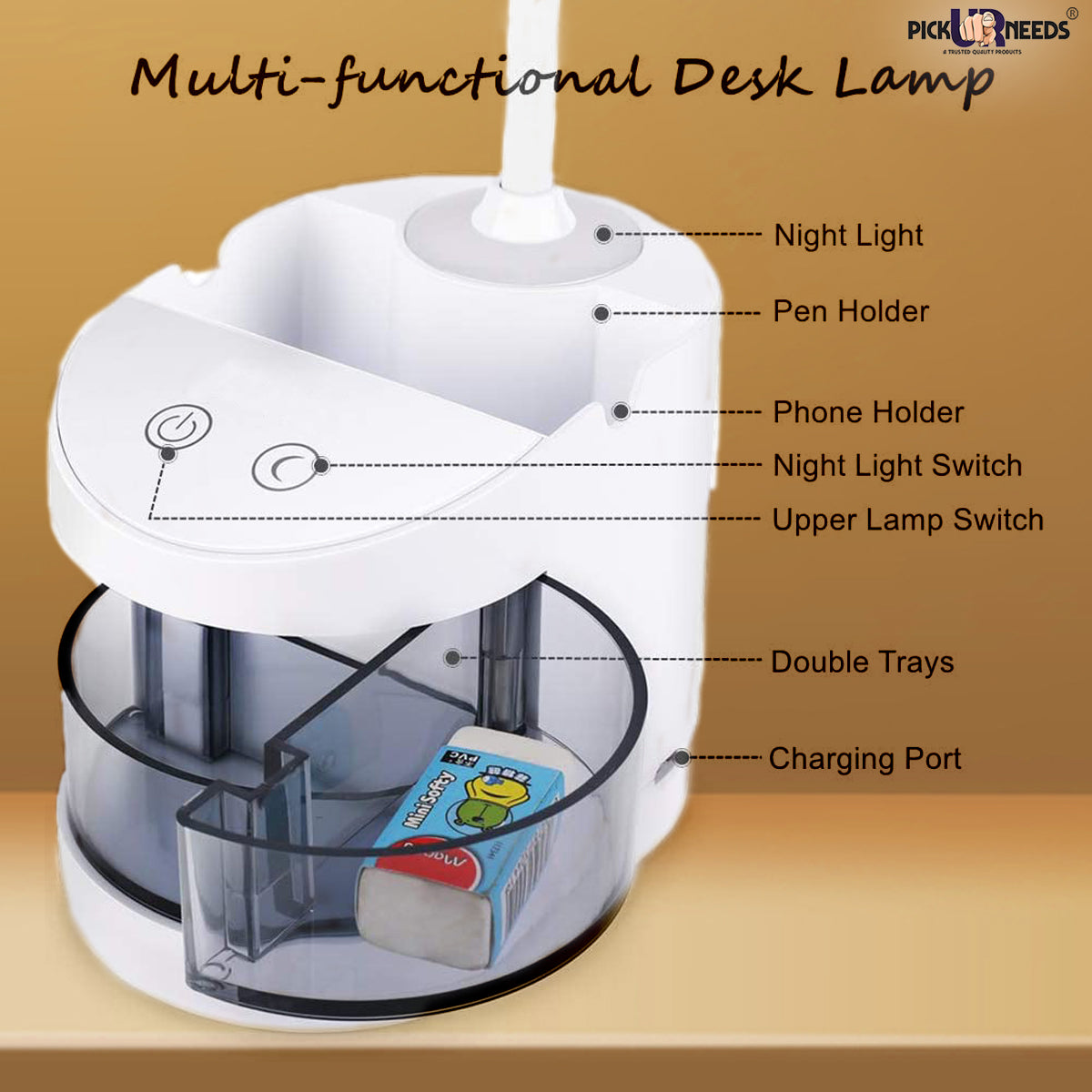 Pick Ur Needs Rechargeable Foldable Portable LED Light USB Eye Protection Table/Desk Lamp Touch Control