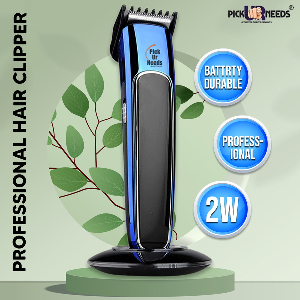 Pick Ur Needs Professional Rechargeable(Desktop Charger & USB) Cordless Beard and Hair Trimmer For Men, 45 Mins Runtime For Grooming