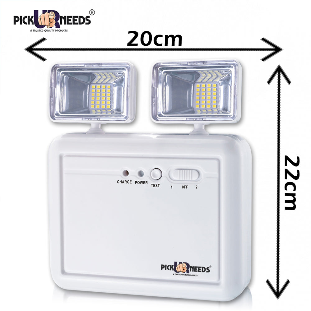 Pick Ur Needs Auto Cut System Led Wall Mounted With Portable & Twin Spot For Commercial Emergency Lightning (Medium,Abs Plastic, White, Pack Of 1)