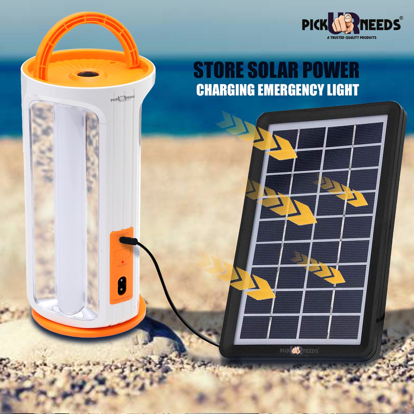 Pick Ur Needs Rechargeable 90W Home Emergency Light 3 Side Tube Floor Lantern Lamp + Solar Panel(3W+9V)