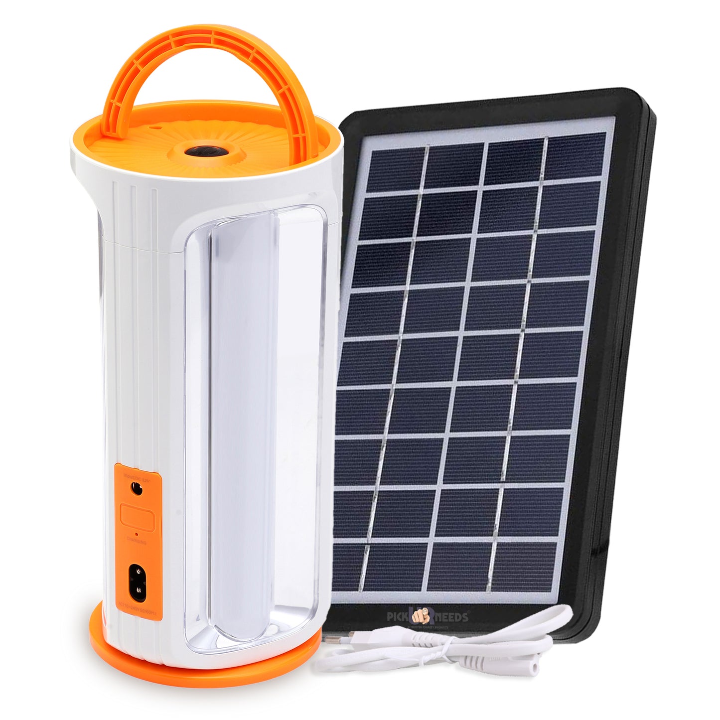 Pick Ur Needs Rechargeable 90W Home Emergency Light 3 Side Tube Floor Lantern Lamp + Solar Panel(3W+9V)